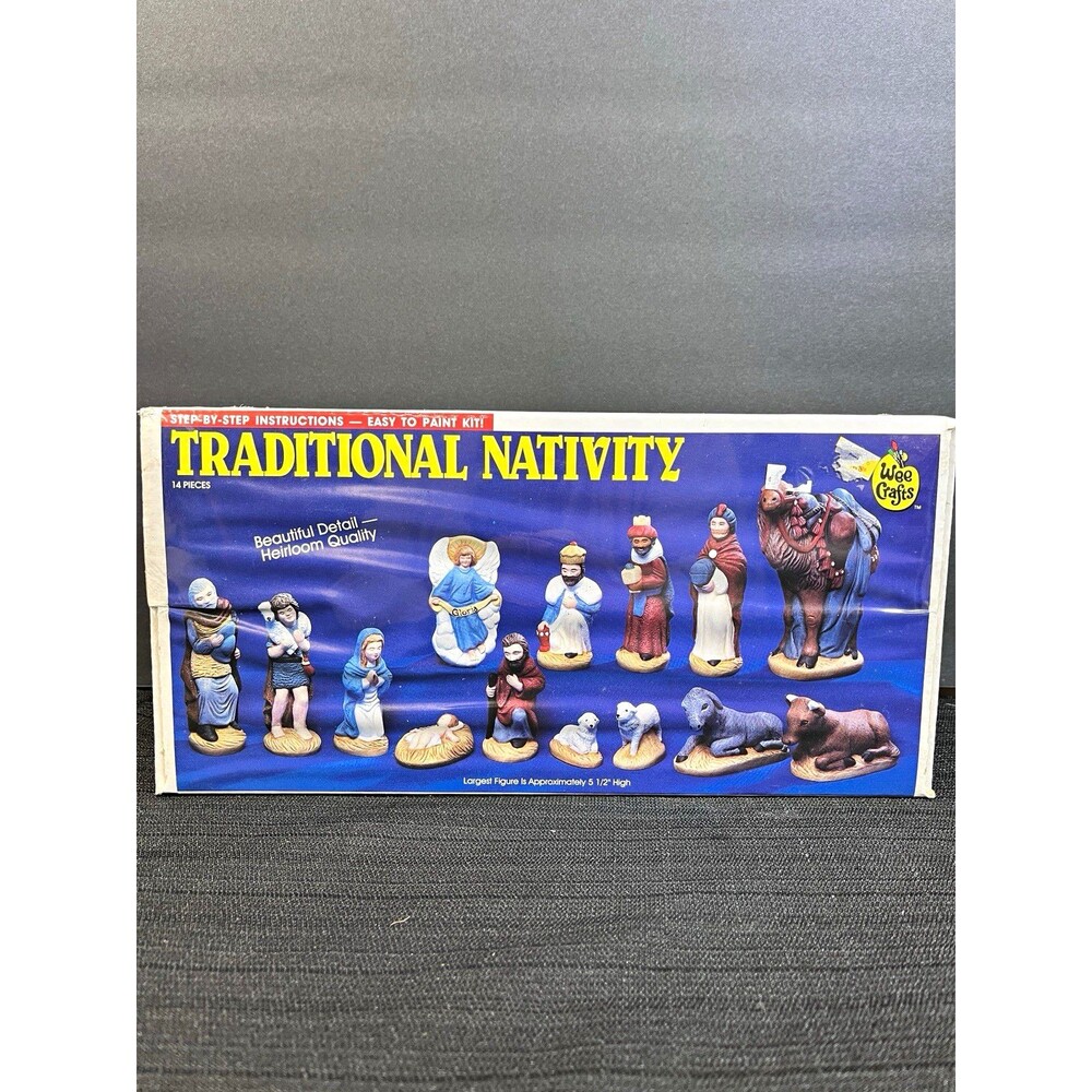 Wee Crafts Traditional Nativity Ceramic Paint Kit 14 Piece Set 5 1/2 in 21205